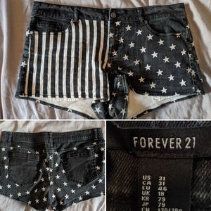 Black American flag shorts